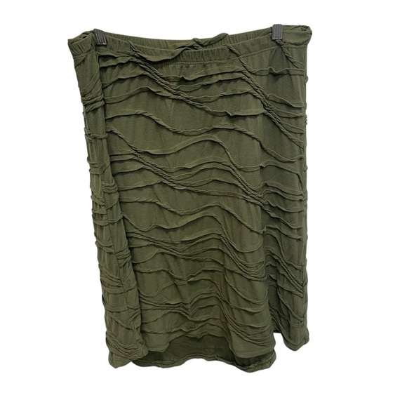 Cubism Los Angeles ruffled green midi skirt fairy goblincore size large - Picture 1 of 5